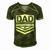 Happy Fathers Day Dad Dedicated And Devoted Men's Short Sleeve V-neck 3D Print Retro Tshirt Green