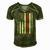 Jeet Kune Do American Flag 4Th Of July Men's Short Sleeve V-neck 3D Print Retro Tshirt Green