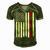 Mens Fathers Day Best Dad Ever Usa American Flag Men's Short Sleeve V-neck 3D Print Retro Tshirt Green