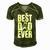 Mens Funny Dads Birthday Fathers Day Best Dad Ever Men's Short Sleeve V-neck 3D Print Retro Tshirt Green