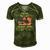 Mens Proud Army National Guard Stepdad Men's Short Sleeve V-neck 3D Print Retro Tshirt Green
