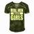 Mens Real Men Make Girls - Family Newborn Paternity Girl Daddy Men's Short Sleeve V-neck 3D Print Retro Tshirt Green