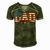 Mens Vintage Dad Fathers Day American Flag Usa Dad 4Th Of July Men's Short Sleeve V-neck 3D Print Retro Tshirt Green