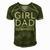 Outnumbered Dad Of Girls Men Fathers Day For Girl Dad Men's Short Sleeve V-neck 3D Print Retro Tshirt Green