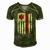 Paramedic Usa America Flag Star Of Life Men's Short Sleeve V-neck 3D Print Retro Tshirt Green