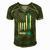 Proud Us Air Force Dad Rocket America Flag Fathers Day Gift Men's Short Sleeve V-neck 3D Print Retro Tshirt Green