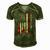 Reel Cool Bonus Dad American Flag Fishing Fathers Day Men's Short Sleeve V-neck 3D Print Retro Tshirt Green