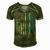 Reel Cool Poppy Fathers Day American Flag Fishing Men's Short Sleeve V-neck 3D Print Retro Tshirt Green