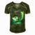 Stepdad Of The Birthday Mermaid Matching Family Men's Short Sleeve V-neck 3D Print Retro Tshirt Green