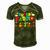 Super Daddio Gamer Daddy Men's Short Sleeve V-neck 3D Print Retro Tshirt Green