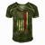 Thin Red Line Usa Flag Firefighter Gift For 4Th Of July Men's Short Sleeve V-neck 3D Print Retro Tshirt Green