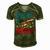 Ultra Mega Eagle Men's Short Sleeve V-neck 3D Print Retro Tshirt Green