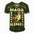 Ultra Mega King Trump Vintage American Us Flag Anti Biden Men's Short Sleeve V-neck 3D Print Retro Tshirt Green