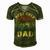 Vingtage Best Dad Ever Fathers Day T Shirts Men's Short Sleeve V-neck 3D Print Retro Tshirt Green