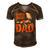 Bearded Dragon Dad - Bearded Dragon Papa Father Men's Short Sleeve V-neck 3D Print Retro Tshirt Brown