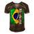 Best Brazilian Dad Ever Brazil Daddy Fathers Day Men's Short Sleeve V-neck 3D Print Retro Tshirt Brown