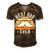 Best Dad Ever Fathers Day Gift Men's Short Sleeve V-neck 3D Print Retro Tshirt Brown