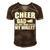 Cheer Dad The Only Thing I Flip Is My Wallet Men's Short Sleeve V-neck 3D Print Retro Tshirt Brown