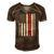 Cornhole American Flag 4Th Of July Bags Player Novelty Men's Short Sleeve V-neck 3D Print Retro Tshirt Brown