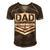 Dad Dedicated And Devoted Happy Fathers Day Men's Short Sleeve V-neck 3D Print Retro Tshirt Brown