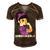 Epilepsy Warrior Strong Women With Purple Ribbon For Epilepsy Awareness Purple Ribbon Men's Short Sleeve V-neck 3D Print Retro Tshirt Brown