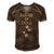 Father Of Dogs Paw Prints Men's Short Sleeve V-neck 3D Print Retro Tshirt Brown