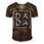 Fathers Day For New Dad Men's Short Sleeve V-neck 3D Print Retro Tshirt Brown