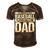 Favorite Baseball Player Calls Me Dad Men's Short Sleeve V-neck 3D Print Retro Tshirt Brown