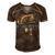 Fishing Reel Cool Godfather V2 Men's Short Sleeve V-neck 3D Print Retro Tshirt Brown