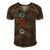 Four Elements Air Earth Fire Water Ancient Alchemy Symbols Men's Short Sleeve V-neck 3D Print Retro Tshirt Brown