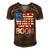 Fourth Of July Red White And Boom Fireworks Finale Usa Flag Men's Short Sleeve V-neck 3D Print Retro Tshirt Brown