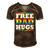 Free Dad Hugs Rainbow Lgbt Pride Fathers Day Gift Men's Short Sleeve V-neck 3D Print Retro Tshirt Brown