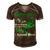 Gastroparesis Warrior Skull Women Vintage Green Ribbon Gastroparesis Gastroparesis Awareness V2 Men's Short Sleeve V-neck 3D Print Retro Tshirt Brown