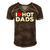I Love Hot Dads Red Heart Funny Men's Short Sleeve V-neck 3D Print Retro Tshirt Brown