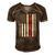 Jeet Kune Do American Flag 4Th Of July Men's Short Sleeve V-neck 3D Print Retro Tshirt Brown