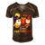 Lover Halloween Merry Christmas Happy 14 Shirt Men's Short Sleeve V-neck 3D Print Retro Tshirt Brown