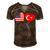 Loving Usa Turkey Flag Heart Turkish 13 Shirt Men's Short Sleeve V-neck 3D Print Retro Tshirt Brown