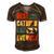 Mens Best Cat Dad Ever Funny Fathers Day Gifts 461 Trending Shirt Men's Short Sleeve V-neck 3D Print Retro Tshirt Brown