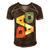 Mens Dada Fathers Day Men's Short Sleeve V-neck 3D Print Retro Tshirt Brown