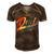 Mens Retro Vintage Best Dad Ever Father Daddy Fathers Day Gift Men's Short Sleeve V-neck 3D Print Retro Tshirt Brown