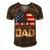 Mens Vintage American Flag 4Th Of July Patriotic Dad Gift Men's Short Sleeve V-neck 3D Print Retro Tshirt Brown