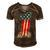 Number One Dad American Flag 4Th Of July Fathers Day Gift Men's Short Sleeve V-neck 3D Print Retro Tshirt Brown