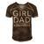 Outnumbered Dad Of Girls Men Fathers Day For Girl Dad Men's Short Sleeve V-neck 3D Print Retro Tshirt Brown
