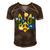 Peace In The Crest Of Ukraine Peace And Solidarity For Ukraine Men's Short Sleeve V-neck 3D Print Retro Tshirt Brown