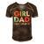 Retro Vintage Girl Dad Outnumbered Funny Fathers Day Men's Short Sleeve V-neck 3D Print Retro Tshirt Brown