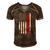 Thin Red Line Usa Flag Firefighter Gift For 4Th Of July Men's Short Sleeve V-neck 3D Print Retro Tshirt Brown