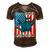 Ultra Maga Madafakas Cat American Flag Men's Short Sleeve V-neck 3D Print Retro Tshirt Brown