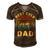 Vingtage Best Dad Ever Fathers Day T Shirts Men's Short Sleeve V-neck 3D Print Retro Tshirt Brown