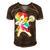 Volleyball Womens 168 Shirt Men's Short Sleeve V-neck 3D Print Retro Tshirt Brown