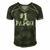 1 Papou Number One Sports Fathers Day Gift Men's Short Sleeve V-neck 3D Print Retro Tshirt Forest